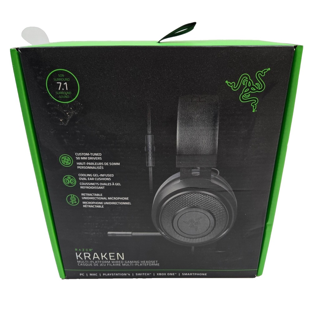 Razer Kraken Wired 7.1 Surround‎ Sound Gaming Headset - Retractable Microphone